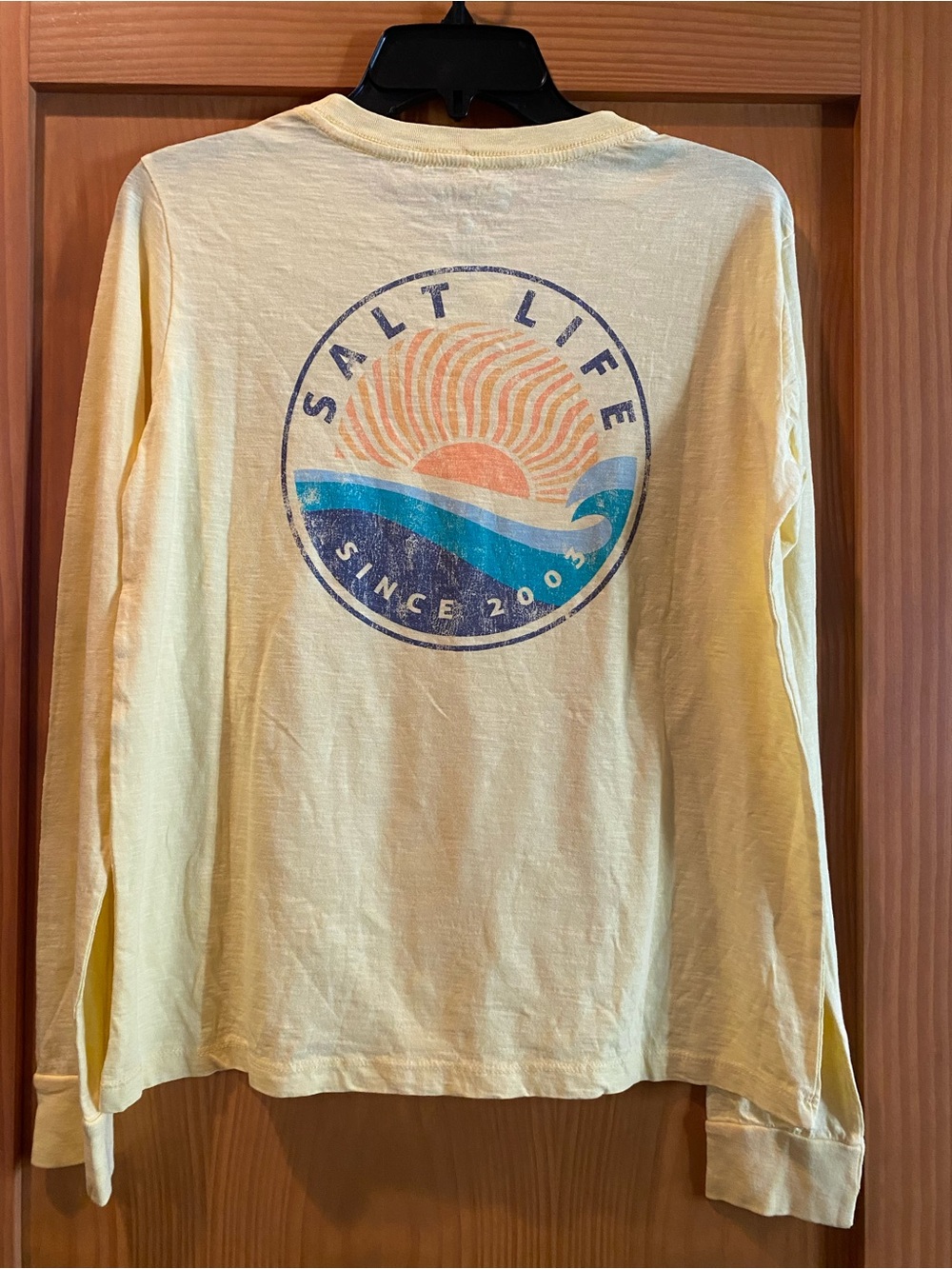 Salt Life Women’s Yellow Crew Neck L/S Salt Life Since 2003 Shirt NWT S